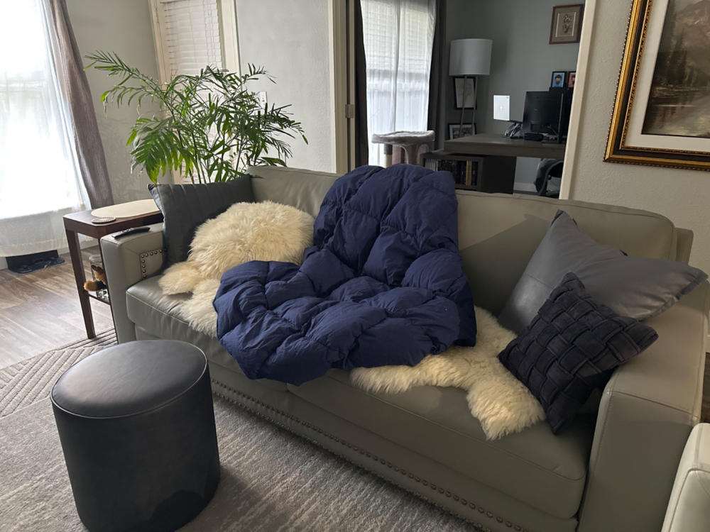 Organic Down Throw Blanket - Customer Photo From Rachael Basden